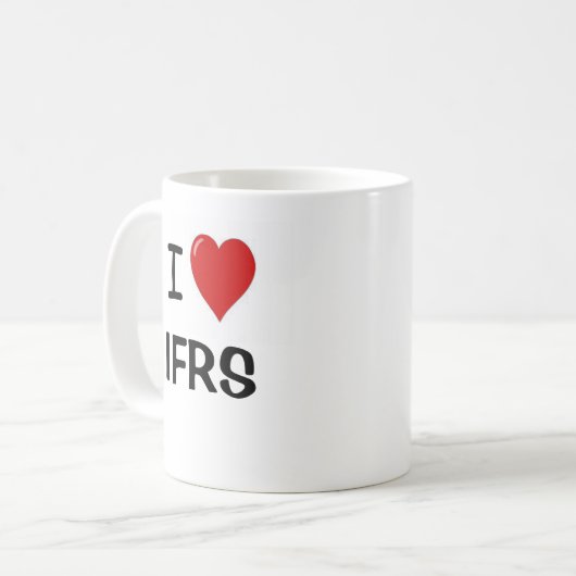 I Liebe IFRS Rechnungslegungsstandards Kaffeetasse (Vorderseite Links)