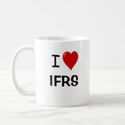 I Liebe IFRS Rechnungslegungsstandards Kaffeetasse (Links)
