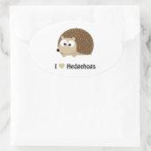 I LIEBE IGEL OVALER AUFKLEBER (Tasche)