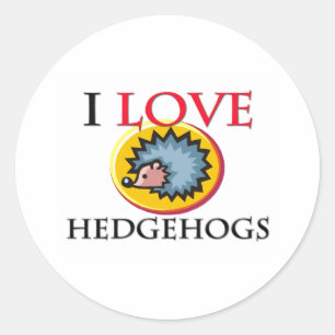 I LIEBE IGEL RUNDER AUFKLEBER