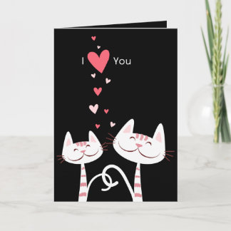 I Liebe Ihr Katzen (schwarz) Valentin Feiertagskarte