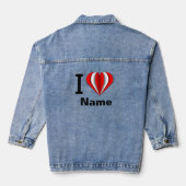 "I Liebe [Ihr Name]" Herz Jeansjacke (Rückseite)