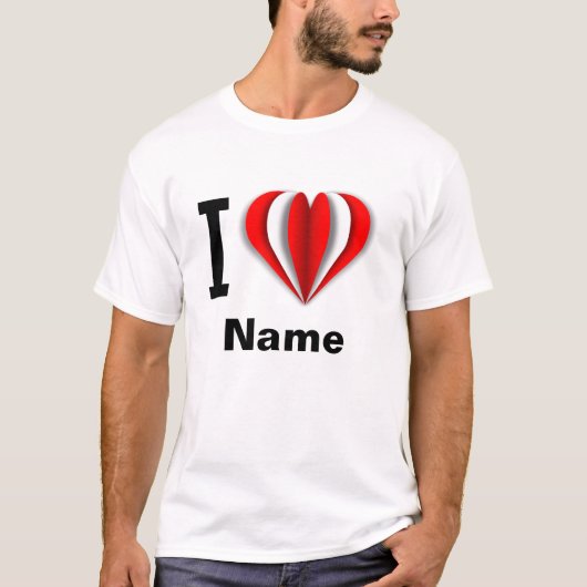 "I Liebe [Ihr Name]" T - Shirt Herzstück (Vorderseite)