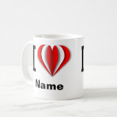I Liebe [Ihr Name]" Tasse Herz (Vorderseite Links)
