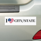 I LIEBE | Ihre Flagge | Stadt oder Staat Autoaufkleber (Auf Auto)