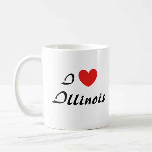 I Liebe Illinois Herztypografie Kaffeemaschine Tas Kaffeetasse (Links)