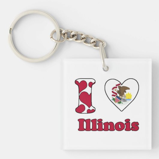 I Liebe Illinois Schlüsselanhänger (Vorderseite)