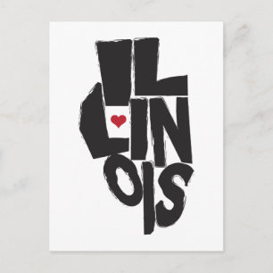 I Liebe Illinois Staat Karte