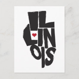 I Liebe Illinois Staat Karte