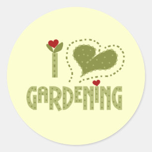 I Liebe-im Garten arbeitent-shirts und Geschenke Runder Aufkleber