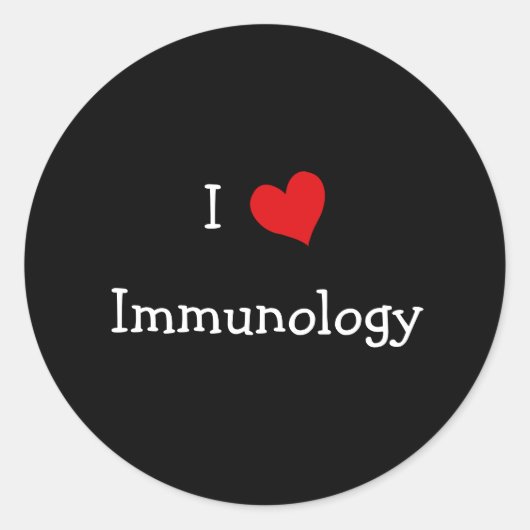 I Liebe Immunologie Runder Aufkleber (Vorderseite)