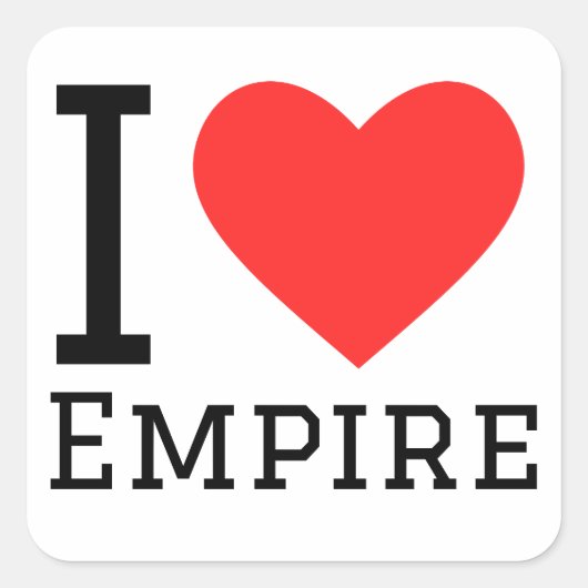 I Liebe Imperium Quadratischer Aufkleber (Vorderseite)