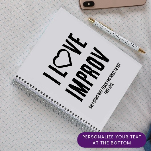 I LIEBE IMPROV Christlich Evangelism Journal Notizblock