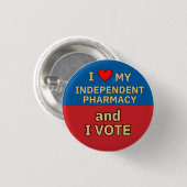 I Liebe Independent Pharmacy I Abstimmung Button (Vorne & Hinten)