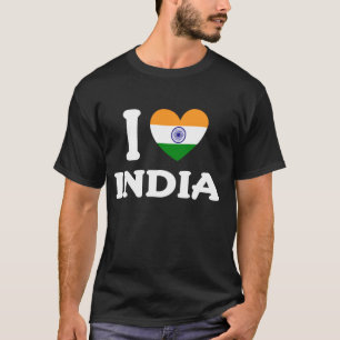 I Liebe India Herz Indische Flagge T-Shirt