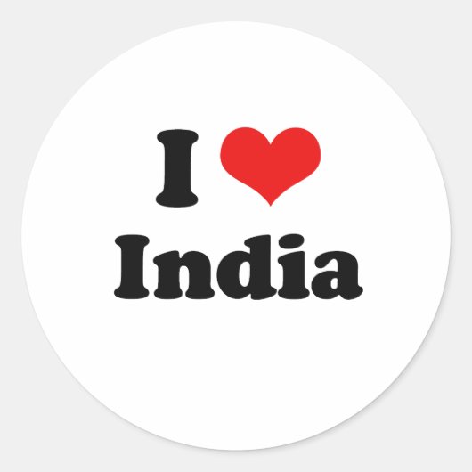 I Liebe India Tshirt Runder Aufkleber (Vorderseite)