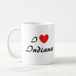 I Liebe Indiana Herz Typografie Kaffee Tasse