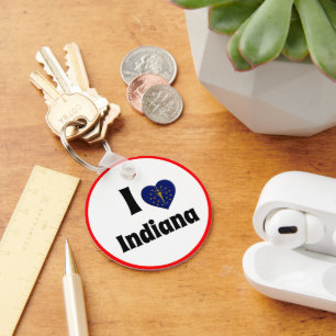 I Liebe Indiana & Indiana Herz - Reisen / Sport Schlüsselanhänger