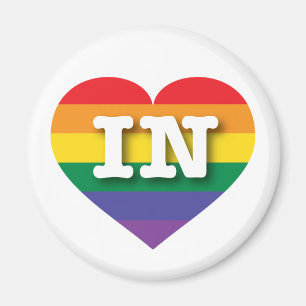 I Liebe Indiana Rainbow Heart Magnet