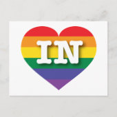 I Liebe Indiana Rainbow Heart Postkarte (Vorderseite)