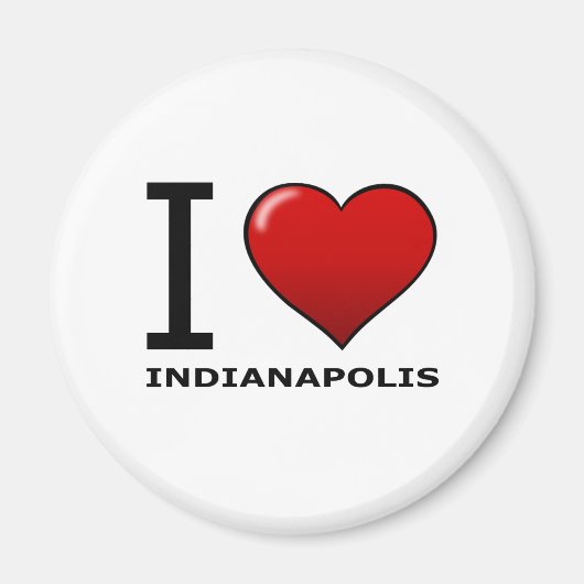 I LIEBE INDIANAPOLIS, IN - INDIEN MAGNET (Vorne)