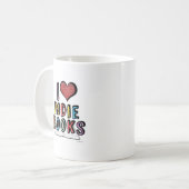 I Liebe Indie Books Cool Reader Slogan Kaffeetasse (Vorderseite Links)