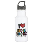 I Liebe Indie Books Spaß Cooler Autoren Design Trinkflasche (Vorderseite)