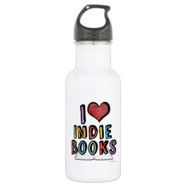 I Liebe Indie Books Spaß Cooler Autoren Design Trinkflasche