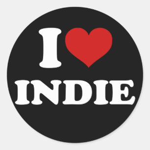 I Liebe Indie Runder Aufkleber
