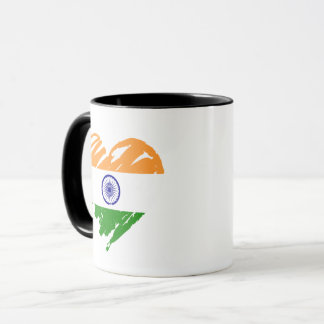 I Liebe Indien - Indische Flaggenform Herzform Tasse