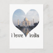 I Liebe Indien mit Taj Mahal Postkarte (Vorderseite)