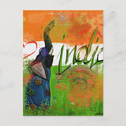 I Liebe Indien Postkarte (Vorderseite)