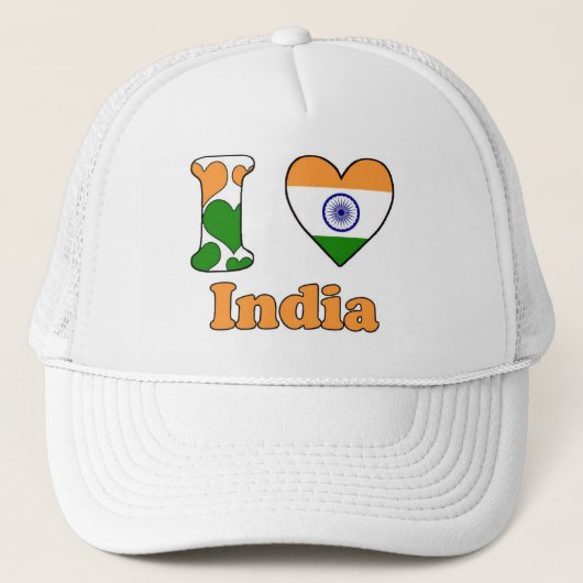 I Liebe Indien Truckerkappe (Vorderseite)