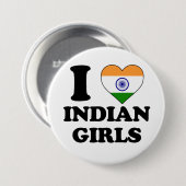 I Liebe indische Mädchen Button (Vorne & Hinten)