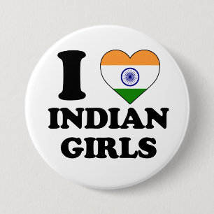 I Liebe indische Mädchen Button
