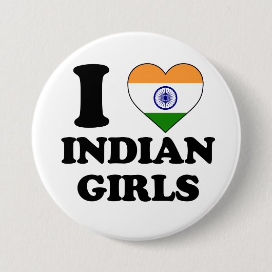 I Liebe indische Mädchen Button (Vorderseite)