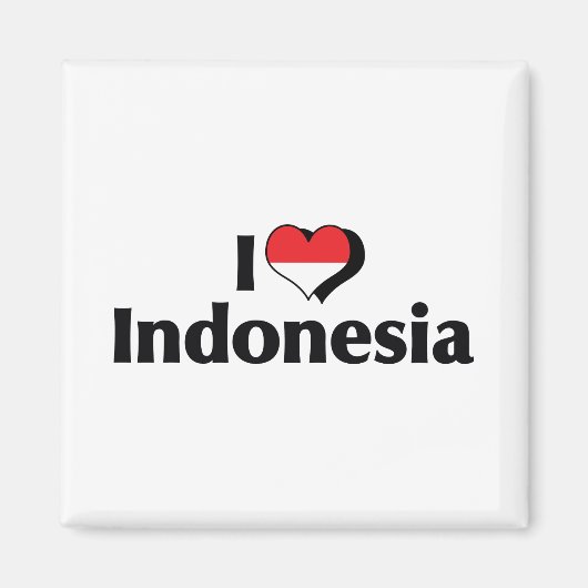 I Liebe Indonesien Flagge Magnet (Vorne)