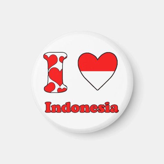 I Liebe Indonesien Magnet (Vorne)