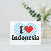 I Liebe Indonesien Postkarte (Stehend Vorderseite)