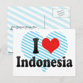 I Liebe Indonesien Postkarte (Vorne/Hinten)
