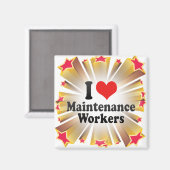 I Liebe Instandhaltungsarbeiter Magnet (Vorderseite/Rückseite)