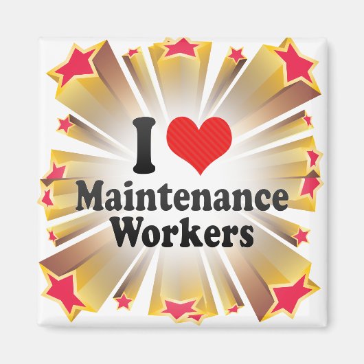 I Liebe Instandhaltungsarbeiter Magnet (Vorne)