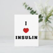 I Liebe Insulin Postkarte (Stehend Vorderseite)