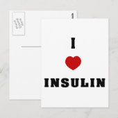 I Liebe Insulin Postkarte (Vorne/Hinten)