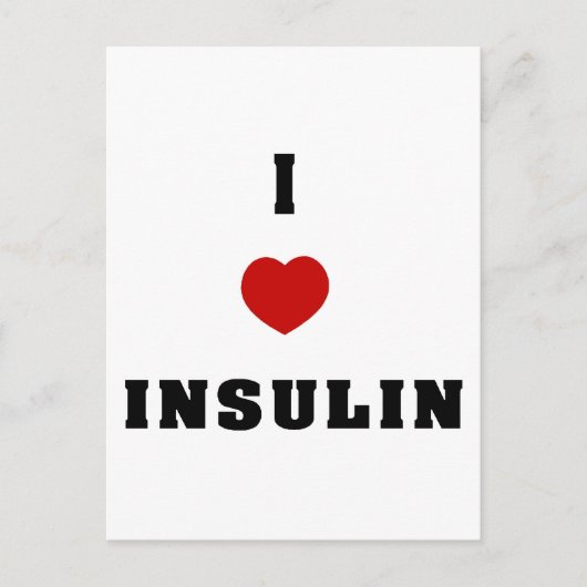 I Liebe Insulin Postkarte (Vorderseite)