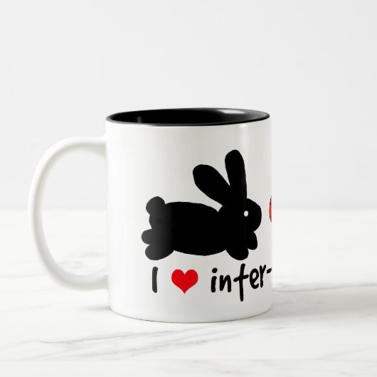 I Liebe-Inter-rassische Paare Zweifarbige Tasse (Links)