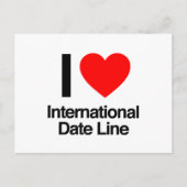 i Liebe internationale Datumsgrenze Postkarte (Vorderseite)