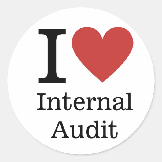 I ❤️ Liebe Internes Audit (für Mitarbeiter) CUSTOM Runder Aufkleber (Vorderseite)