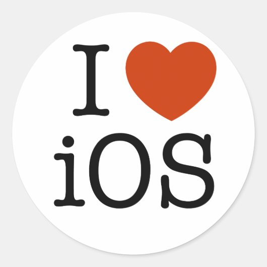 I Liebe iOS - Aufkleber (Vorderseite)