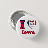 I Liebe Iowa Button (Vorne & Hinten)